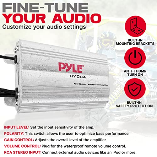 Pyle Hydra 400W Waterproof 4 Channel Amplifier