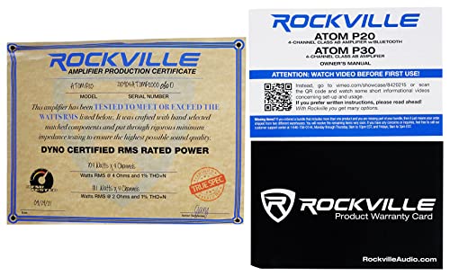Rockville Atom P20 4-Channel Bluetooth Amplifier