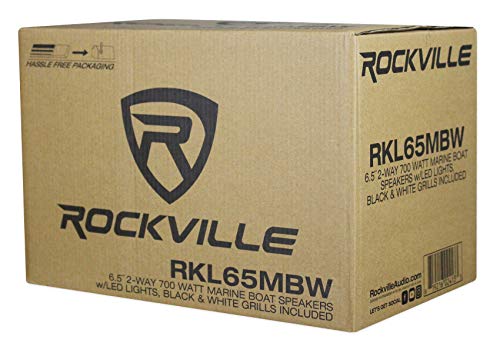 Rockville RKL65MBW 6.5" Marine Speakers with LEDs