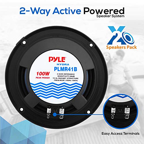 Pyle 100W Waterproof 4" Dual Cone Speakers