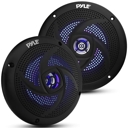 Pyle Waterproof Marine Speakers with LED Lights