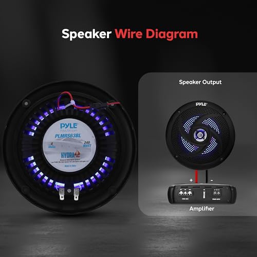 Pyle Waterproof Marine Speakers with LED Lights