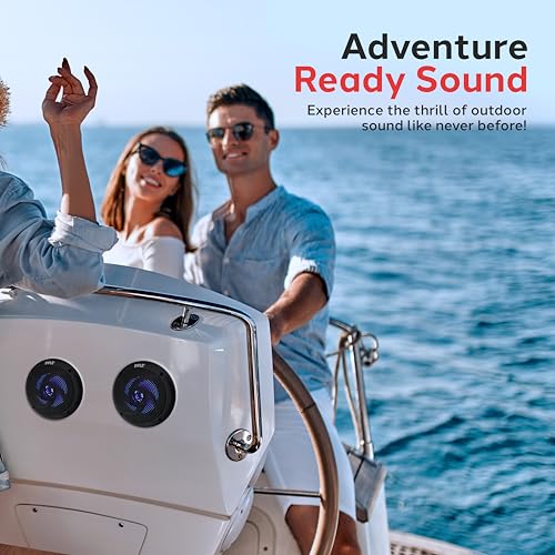 Pyle Waterproof Marine Speakers with LED Lights