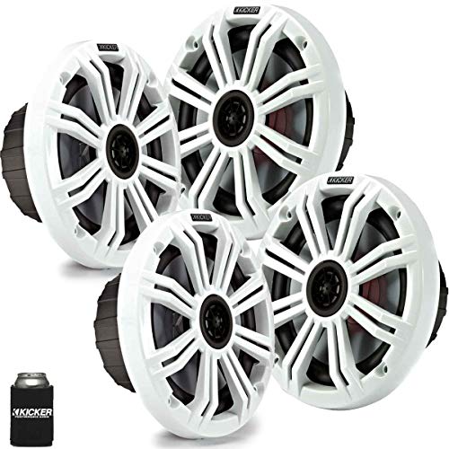 KICKER 6.5" White Marine Speakers - 4-Pack