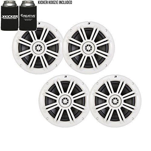 Kicker 6.5" Coaxial Marine Speakers Bundle - 4 Pack