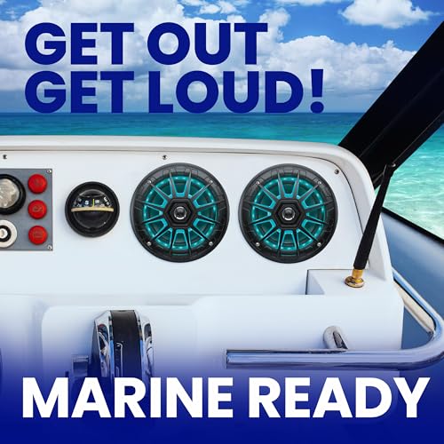 BOSS 6.5" Marine Stereo Speakers with Multi-Color Illumination