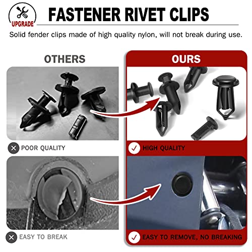 200PCS 8mm UTV ATV Fender Push Clips Set
