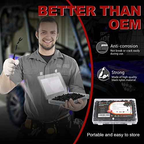 200PCS 8mm UTV ATV Fender Push Clips Set