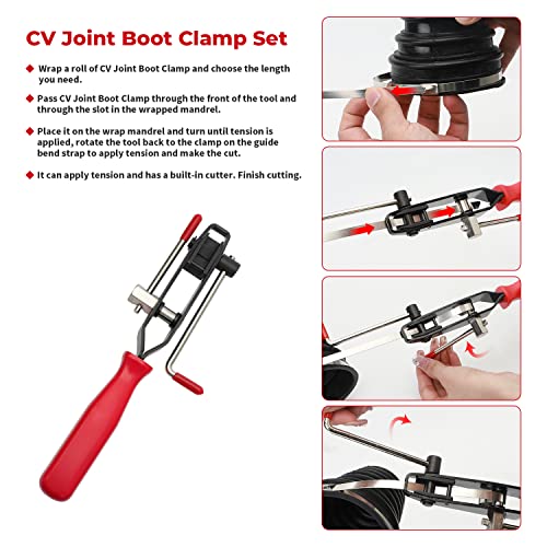 CV Joint Boot Clamp Pliers with 20 Clamps