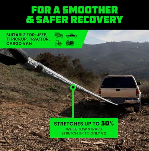 Rhino USA Heavy Duty Kinetic Tow Rope