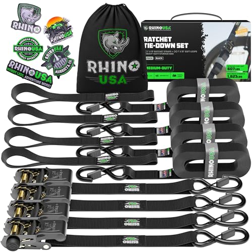 Rhino USA 800kg Ratchet Tie Down Straps