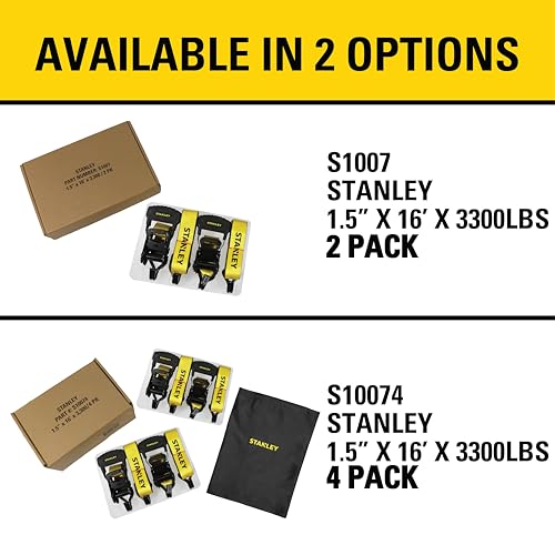 Stanley 1.5" x 16' Ratchet Tie Down Straps