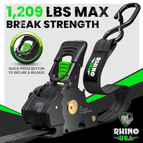 Rhino USA 1" x 10' Ratchet Straps - 4-Pack