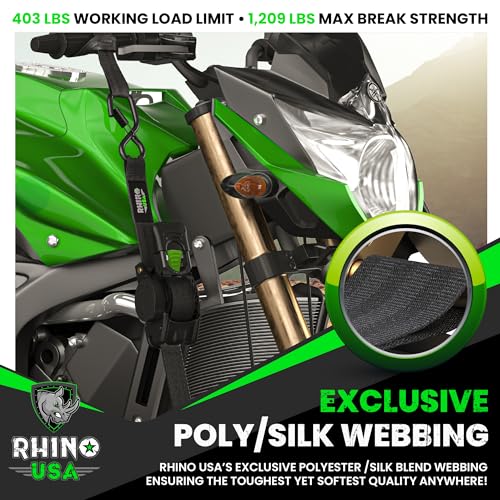 Rhino USA 1" x 10' Ratchet Straps - 4-Pack