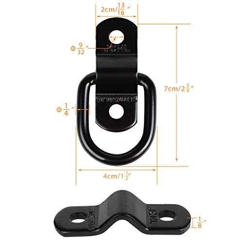 Heavy-Duty D-Ring Tie Down Anchors - 10-Pack