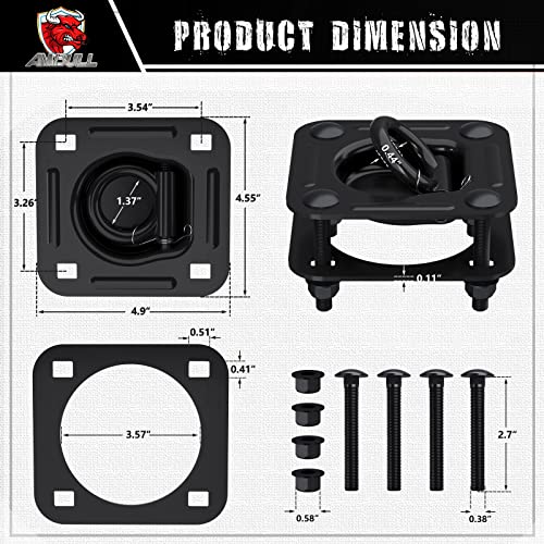 Ambull D-Ring Tie Down Anchors - 4 Pack