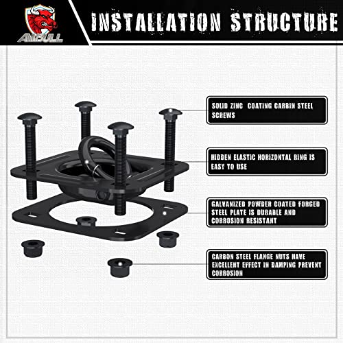 Ambull D-Ring Tie Down Anchors - 4 Pack