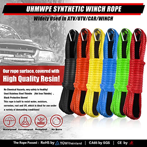 50 ft Synthetic Winch Line Cable Rope - Green