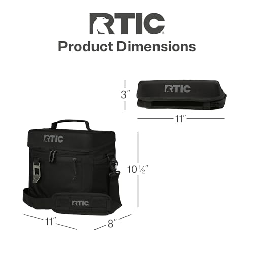 RTIC Soft-Sided 15 Can Portable Cooler - Black