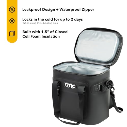 RTIC 12 Soft Cooler - Black Insulated Design