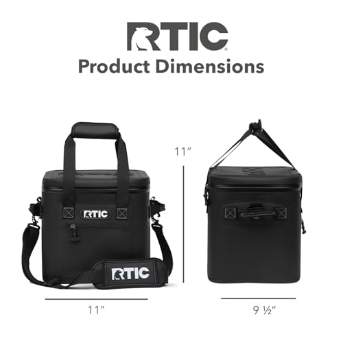 RTIC 12 Soft Cooler - Black Insulated Design