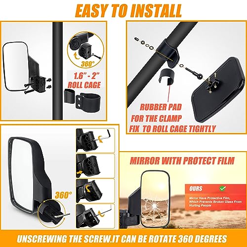 UTV Side Mirror & Center Mirror Set