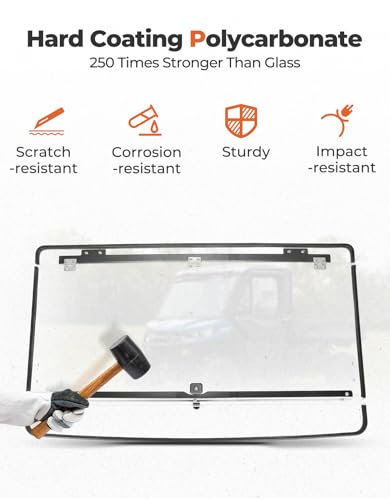 KEMIMOTO Polycarbonate Flip Windshield for Can-Am Defender