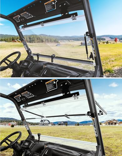 KEMIMOTO Polycarbonate Flip Windshield for Can-Am Defender
