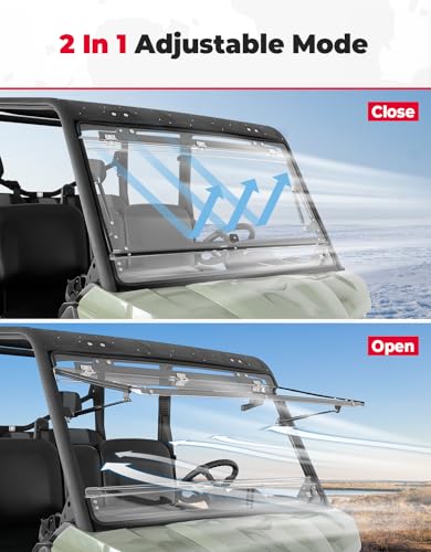 KEMIMOTO Polycarbonate Flip Windshield for Can-Am Defender