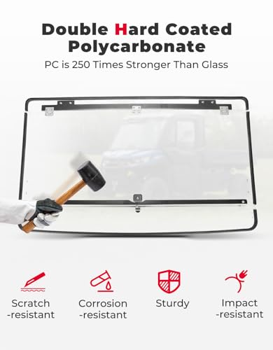 KEMIMOTO Polycarbonate Flip Windshield for Can-Am Defender