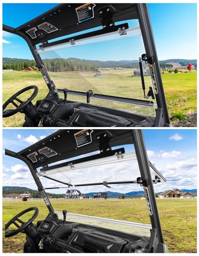 KEMIMOTO Polycarbonate Flip Windshield for Can-Am Defender