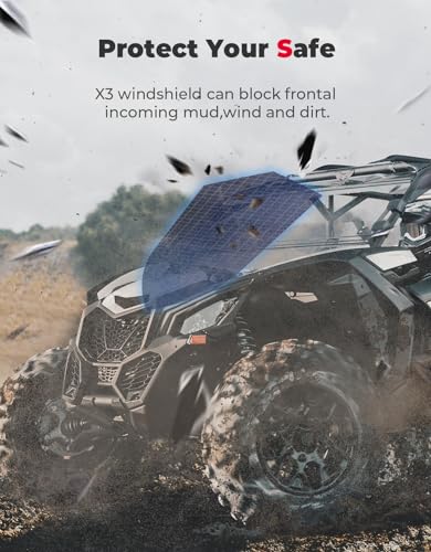 KEMIMOTO X3 Hard Coated Full Windshield for Can-Am