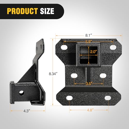 Nilight 2" Rear Bumper Tow Hitch Receiver