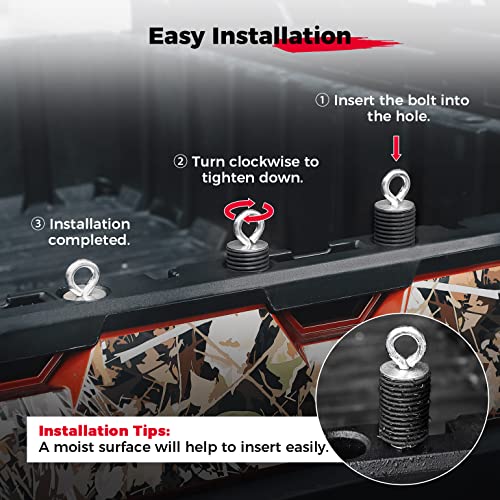 KEMIMOTO Tie Down Anchors for Polaris Ranger