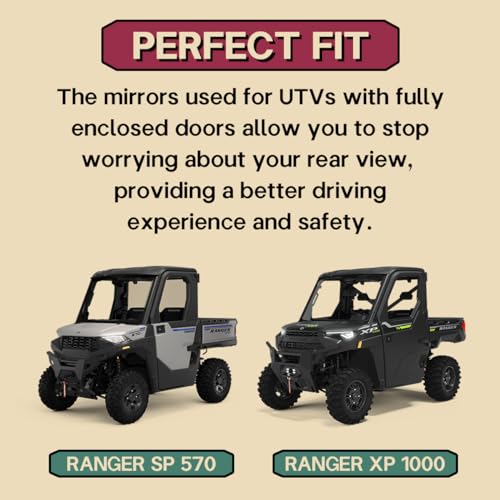 Polaris Ranger Door-Mounted Side View Mirrors