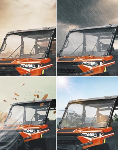 KEMIMOTO Scratch-Resistant Windshield for Polaris Ranger