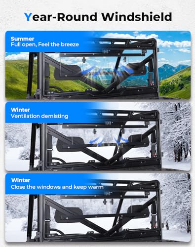 KEMIMOTO Vented Rear Window for Polaris Ranger