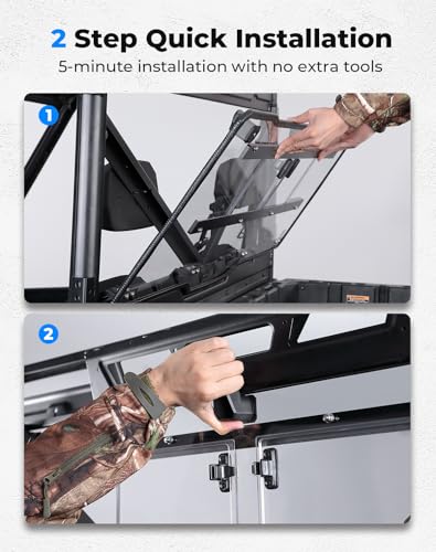 KEMIMOTO Vented Rear Window for Polaris Ranger