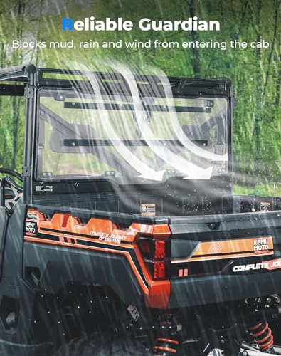 KEMIMOTO Vented Rear Window for Polaris Ranger