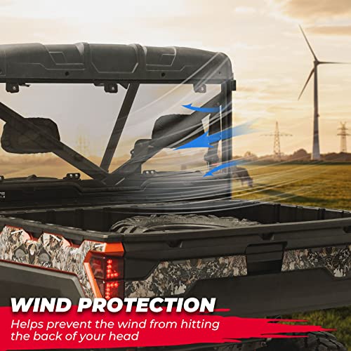 KEMIMOTO Tool-Free Rear Window for Polaris Ranger
