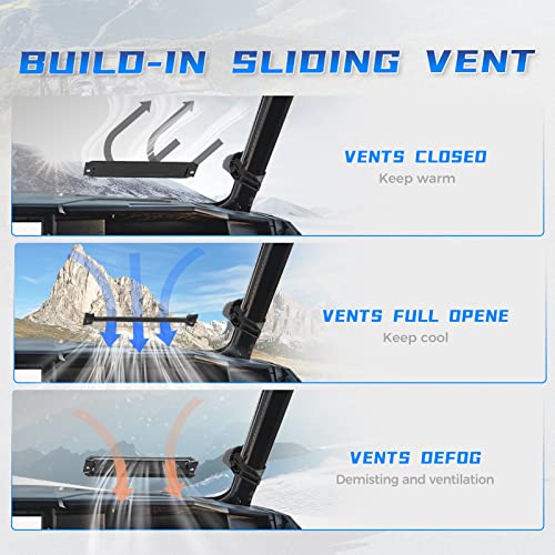 KEMIMOTO Clear Vented Windshield for Polaris General 1000