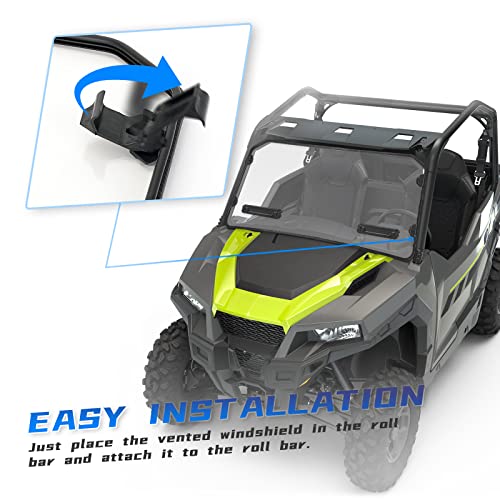 KEMIMOTO Clear Vented Windshield for Polaris General 1000