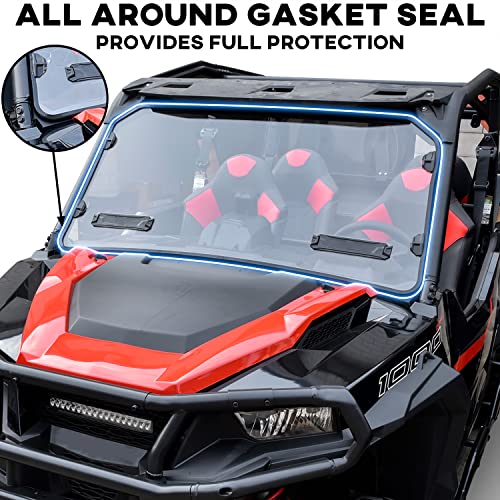 SAUTVS Clear Vented Windshield for Polaris General