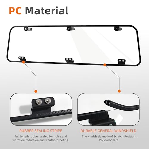 CPOWACE Rear Windshield for Polaris General 1000