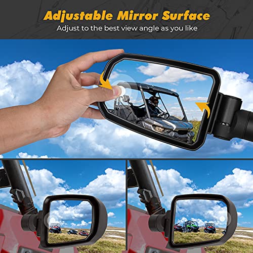 KEMIMOTO Adjustable Folding UTV Side Mirrors