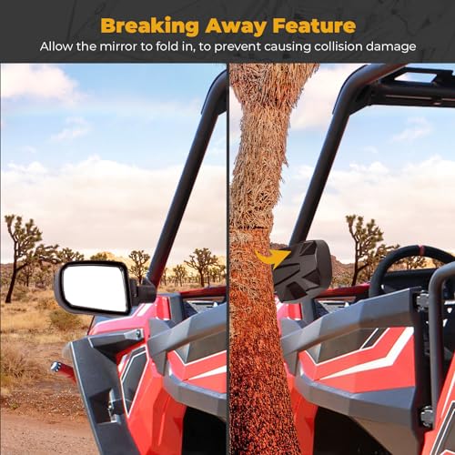 KEMIMOTO Adjustable Folding UTV Side Mirrors