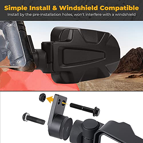 KEMIMOTO Adjustable Folding UTV Side Mirrors