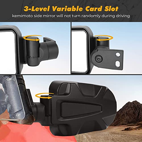KEMIMOTO Adjustable Folding UTV Side Mirrors