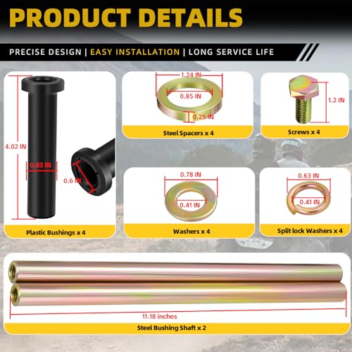 Front Lower A-Arm Bushing Shaft Kit for Polaris