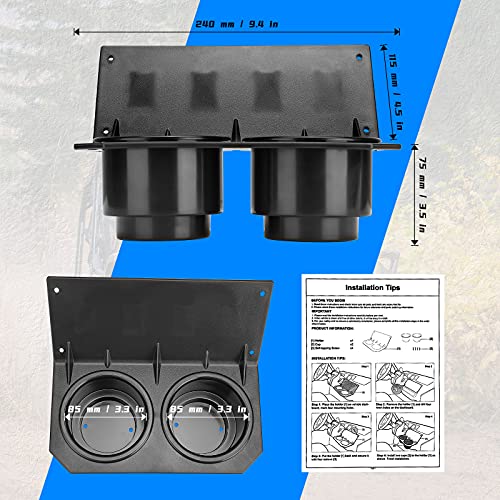 KEMIMOTO UTV Dashboard Cup Holder & Switch Panel